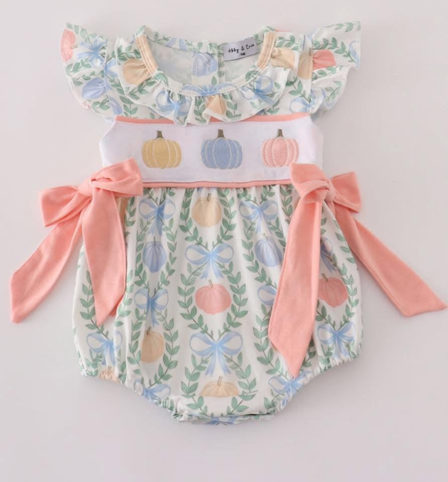 Pumpkin bow print bubble