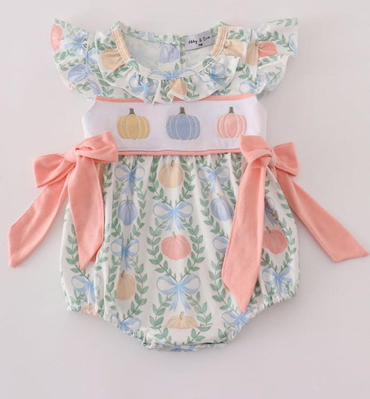 Pumpkin bow print bubble