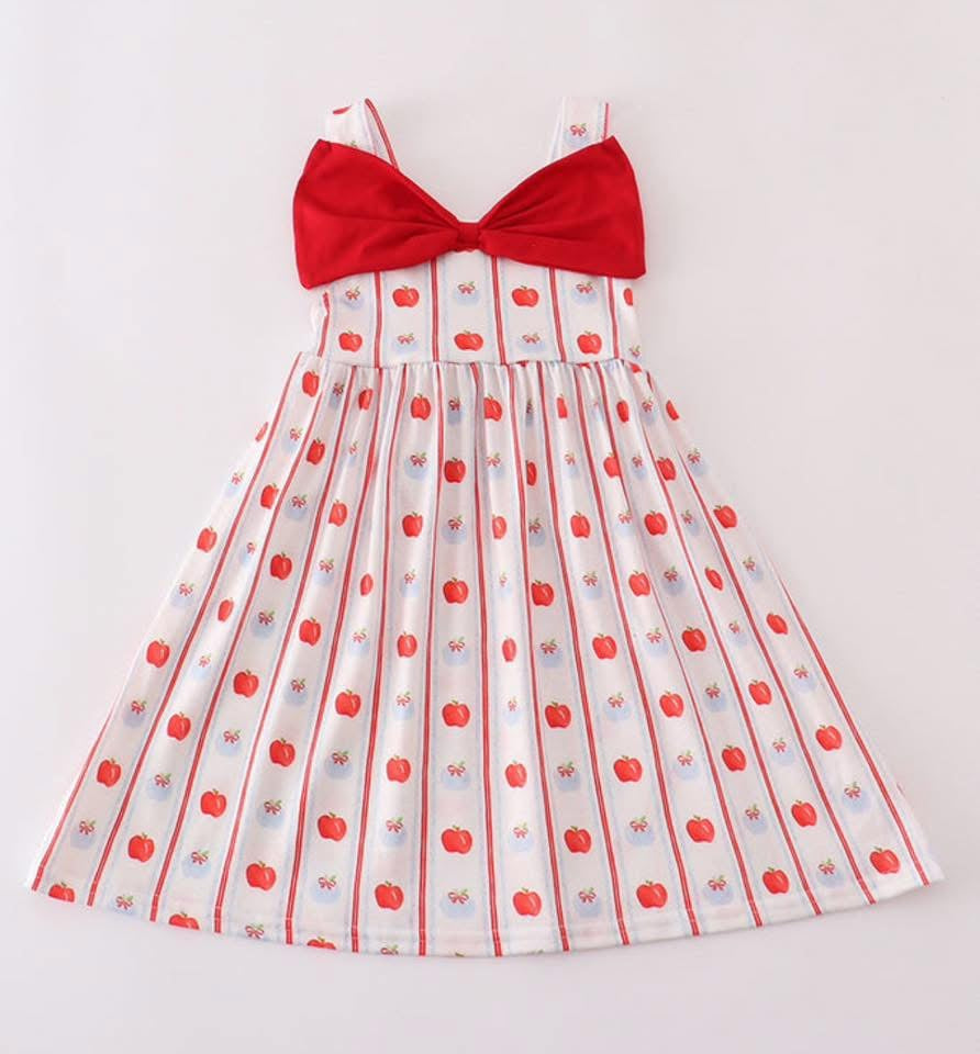 Red Apple Bow Dress