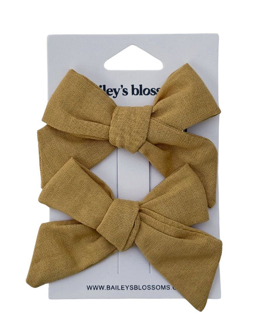 Linen Cotton Piggie Sets - Mustard