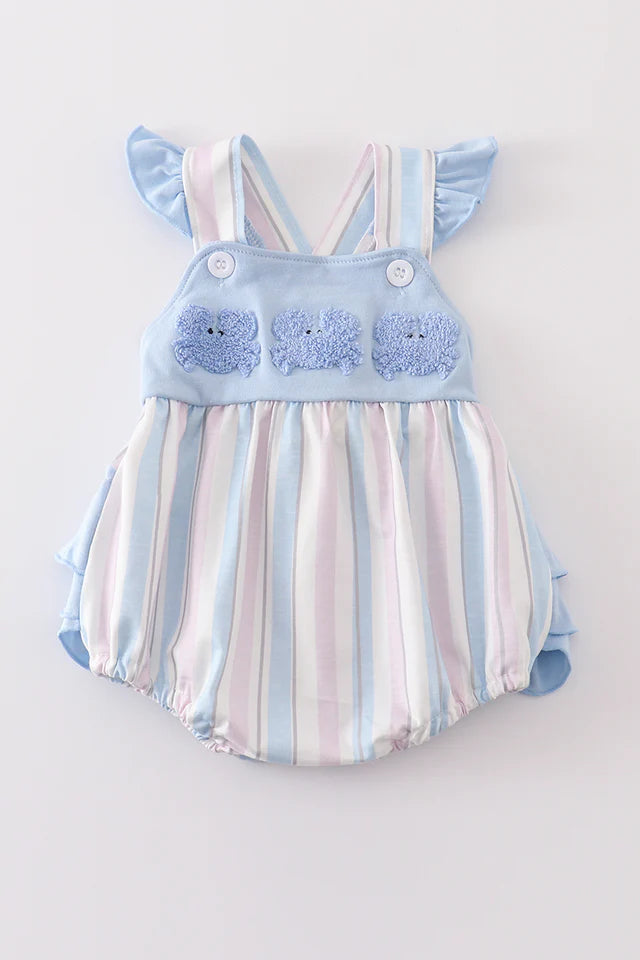 Crab French Knot Stripe Girl Bubble