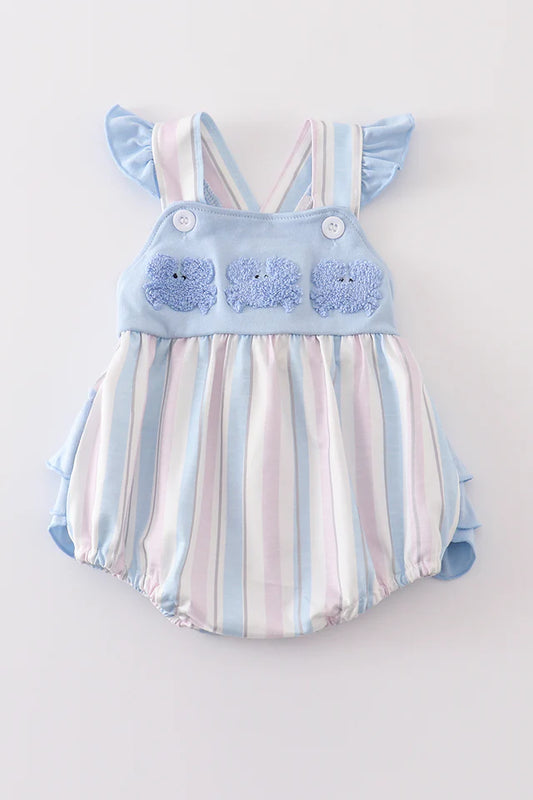 Crab French Knot Stripe Girl Bubble