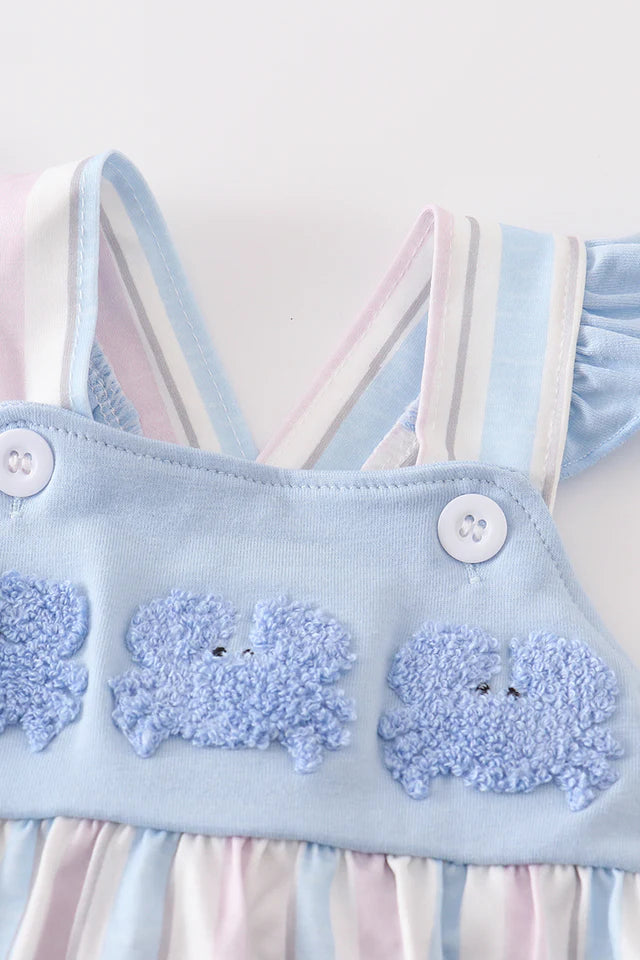 Crab French Knot Stripe Girl Bubble