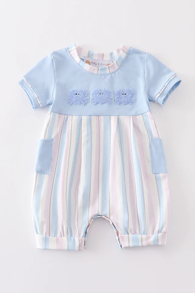Crab French Knot Stripe Boy Bubble