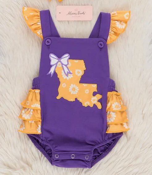 Louisiana Embroidered Floral Ruffle Bubble