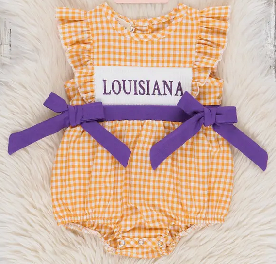 Louisiana Smocked Gingham Bubble