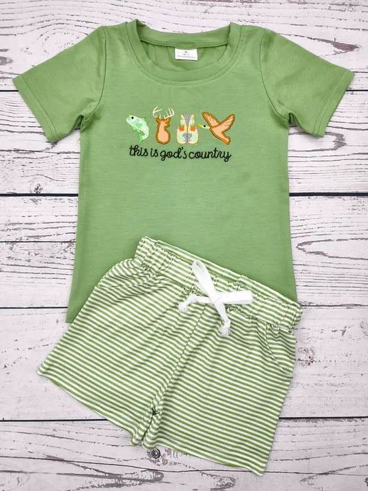 This is God's Country Shorts Set