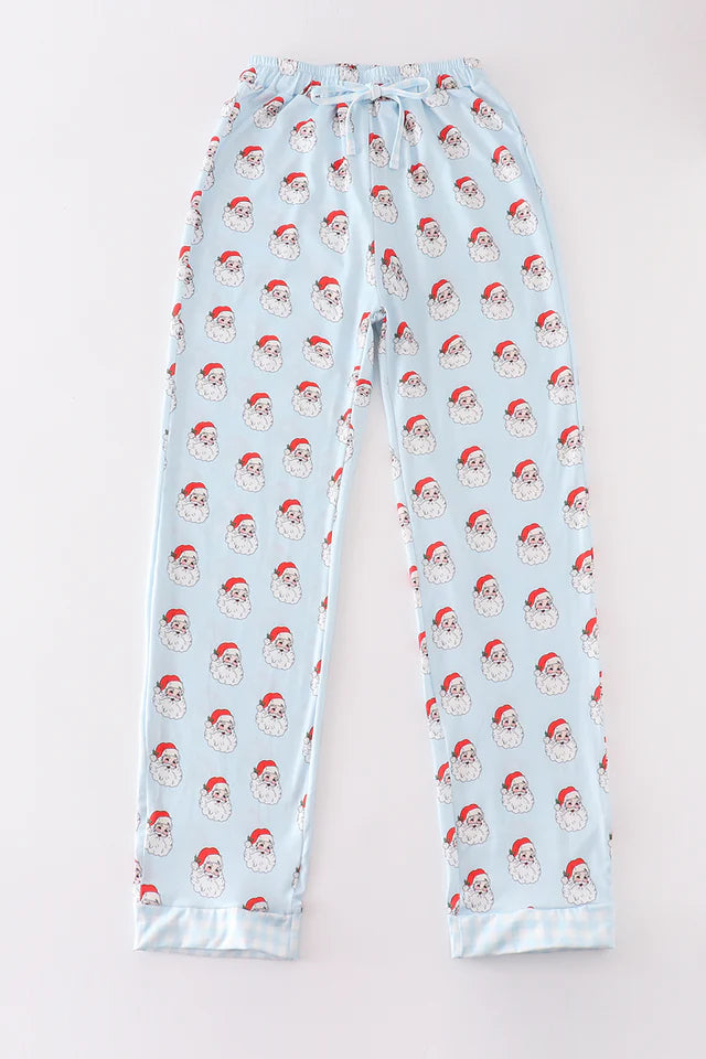 Blue Christmas Santa Clause Dad Pajama Pants