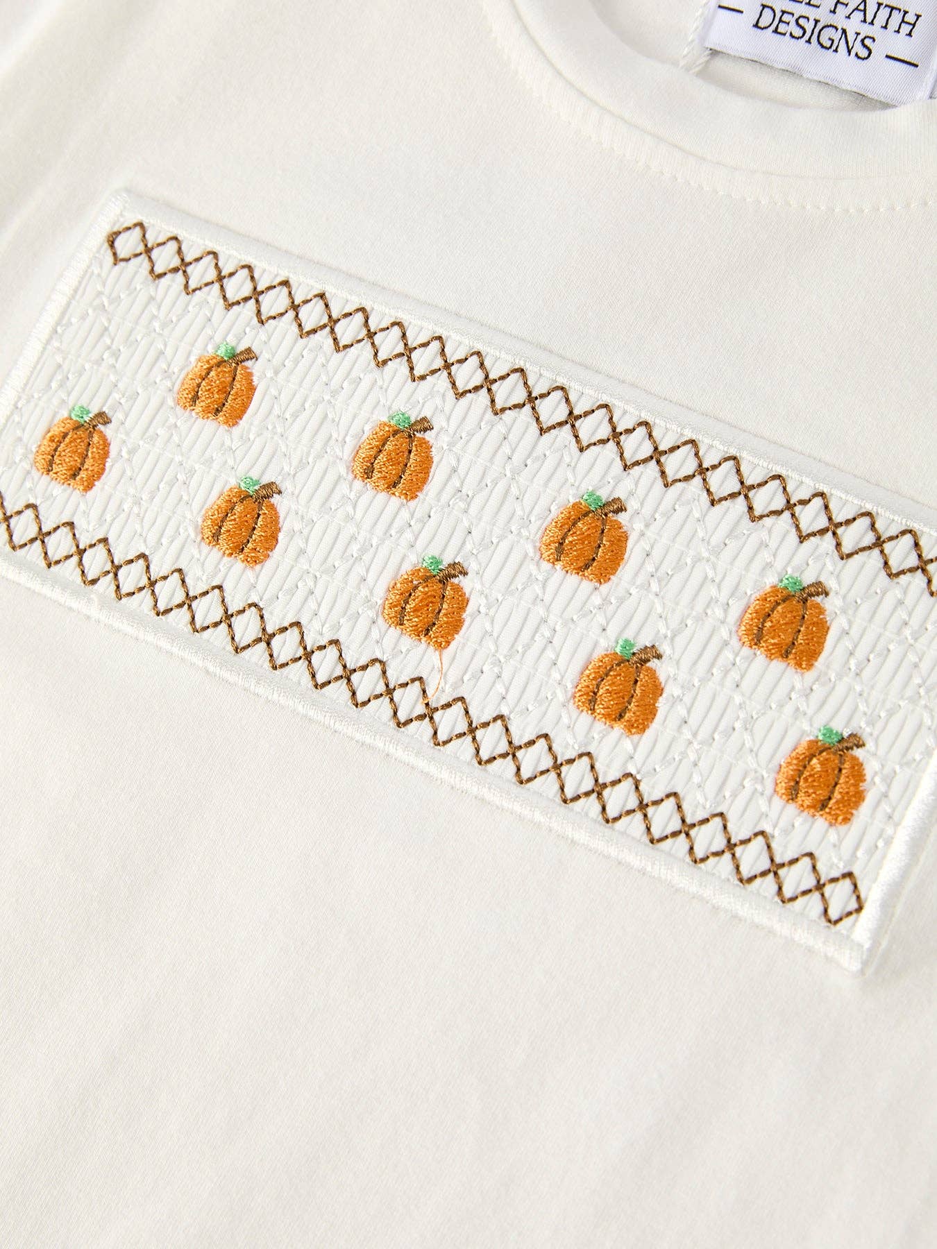 Pumpkin Smock Embroidered Plaid Boys Set
