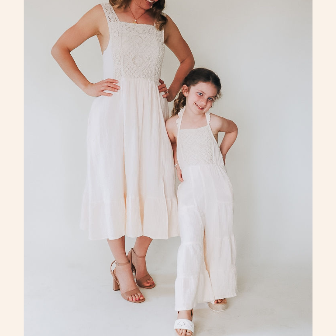 Soft White Crochet Mommy & Me Dress - Women