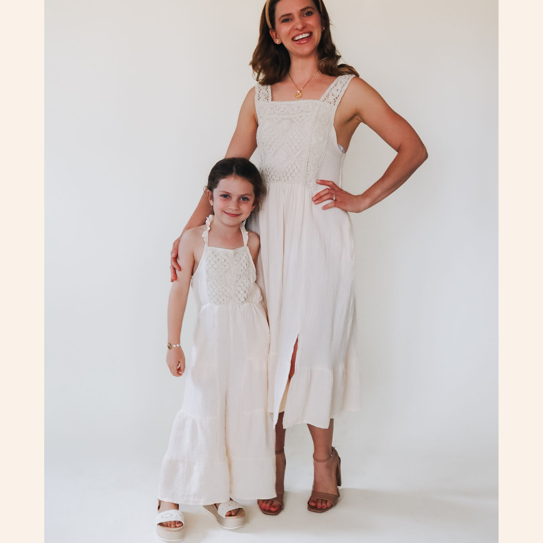 Soft White Crochet Mommy & Me Dress - Women