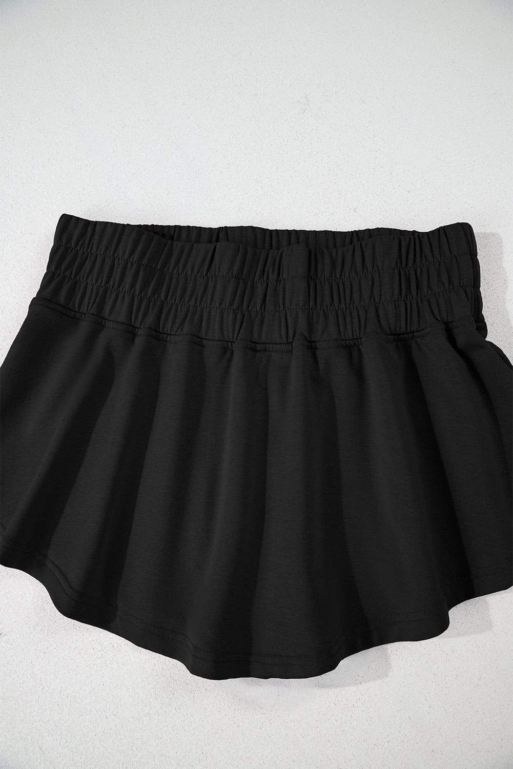 Beige 2pcs Cropped Tee and Ruffle High Waist Skort Set