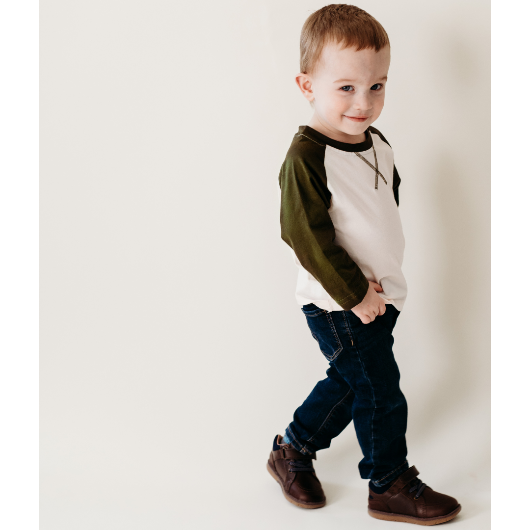 Raglan Baseball Tee Green - Infant