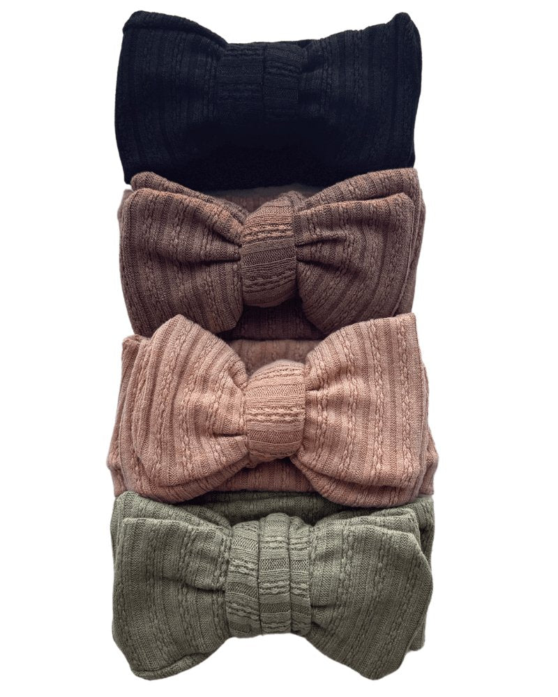 Large Knit Bow Headband - Sage