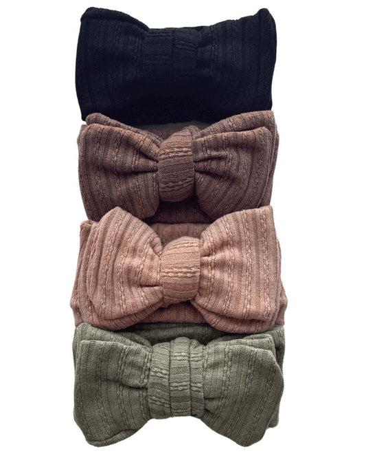 Large Knit Bow Headband - Sage