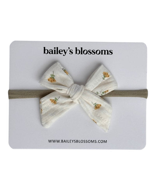 Nylon Bow - Yellow Floral