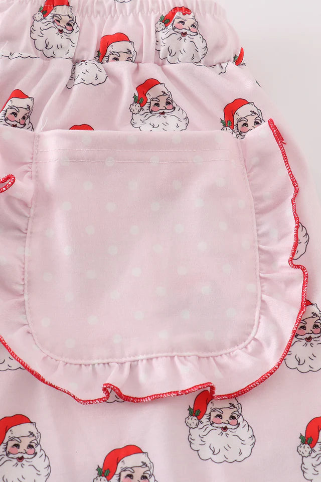 Pink Christmas Santa Clause Mom Pajama Pants