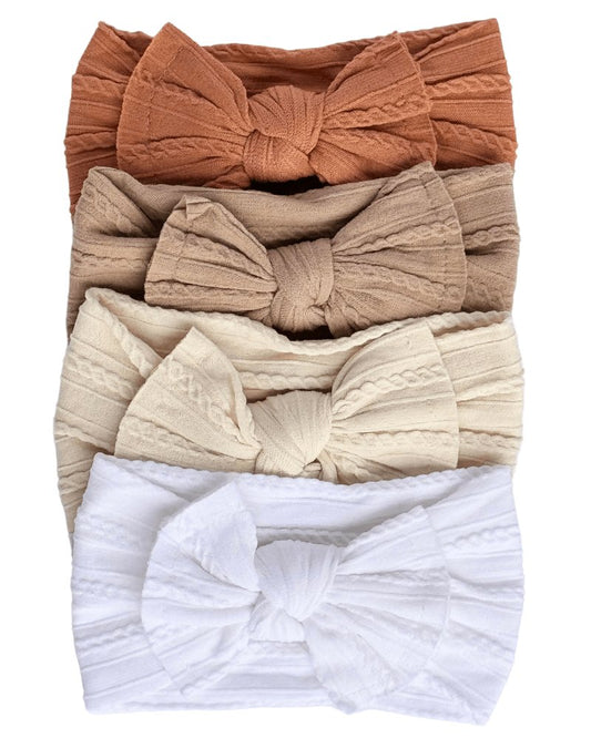 Solid Knit Nylon Headband - Vintage Ivory