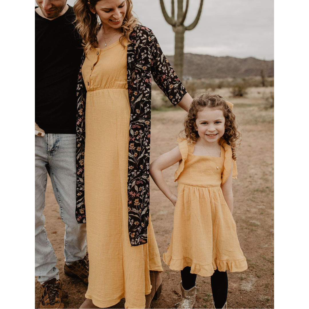 Yellow Maxi Matching Mommy & Me Dress - Women